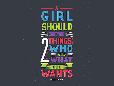 A Girl Should Be 2 Things coco chanel feminism hand lettering handmade illustrator lettering