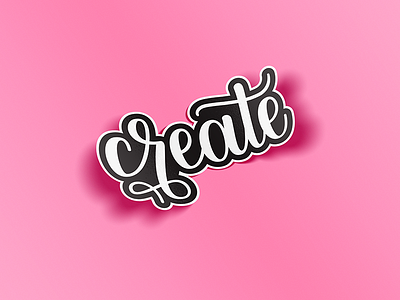 "Create" Sticker adobe create hand lettering illustrator lettering sticker vector
