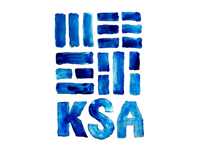 Watercolor graphic brush indigo korean lettering student organization trigram watercolor