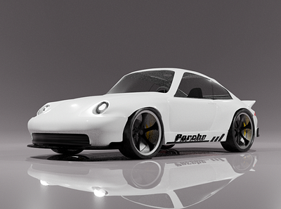 Porche 911 Turbo 1990 3d graphic design