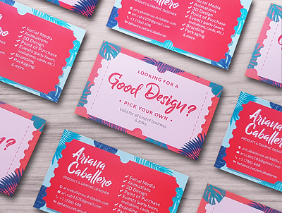 Self Branding Business Cards beach branding business card design businesscard colorful coupon graphicdesign miami nature palms pattern plants print summer tropical