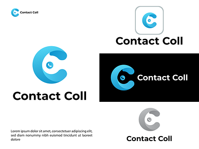 C Contact Coll Modern Gradient Letter Logo Design