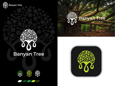 Banyan-Tree-Brand-Logo-Design Concept 3d animation banyan logo banyan tree brand banyan tree logo banyan tree simple brand brand identity brand logo branding design graphic design illustration logo logos branding logotype ui
