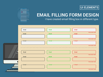 Email text filling box UI element design app branding design graphic design illustration logo typography ui user experience user interface ux vector