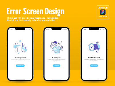 Error screen design app branding design graphic design illustration logo typography ui user experience user interface ux vector