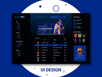 Music application UI design using figma 3d animation app branding design graphic design illustration logo motion graphics typography ui ux vector