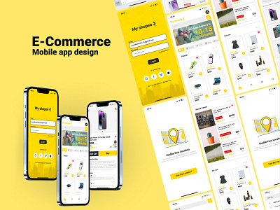 E-commerce mobile app design | Shopping app design app branding design graphic design illustration logo typography ui ux vector
