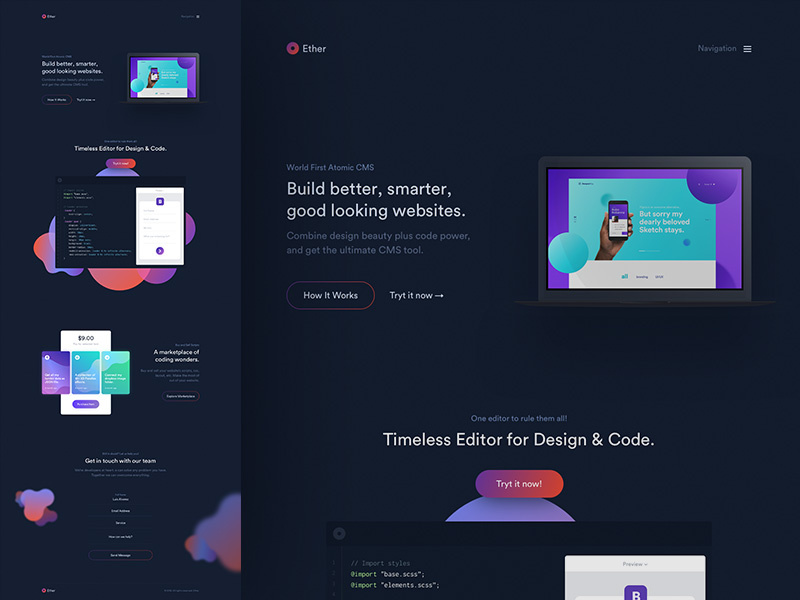 The First Atomic CMS cms builder builder ux ui code tool design tool design cms webpage builder webpage web