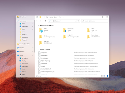 Windows 10 File Explorer Concept