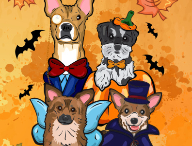 Happy Halloween design dog dogillustration illustration