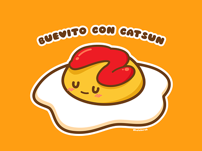 Egg + Ketchup character cute egg kawaii ketchup