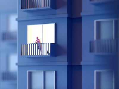 All my shades of blue. 3d cinema4d illustration octane render