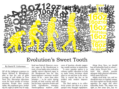 Evolution's Sweet Tooth editorial illustration oped type