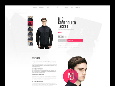 Machina's Shopify product view design jacket machina midi shopify ui ux website