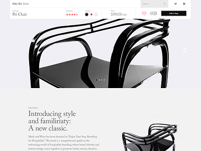 Kob + Co Store product view shopify store ui web design website