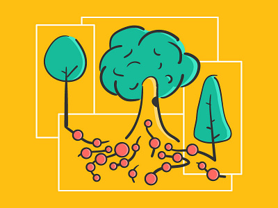 Data Tree data graphic design illustration marketing nature tree yellow