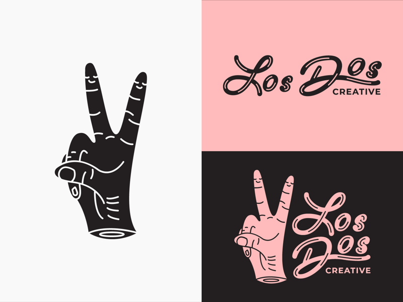 Los Dos Creative Branding animation brand branding creatve gif graphic design grunge hand illustration logo loop pink