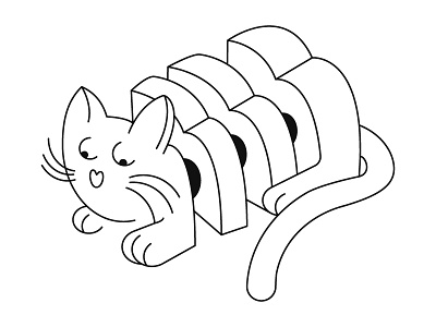 Loaf Of Kitty black and white bread cat character character design graphic design illustration kitten loaf