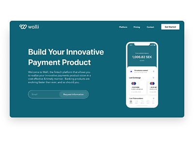 Walli Payments Landing Page design figma landing page landing page design ui webdesign