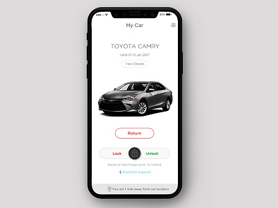 Automobile App dashboard iphone native app mobile application