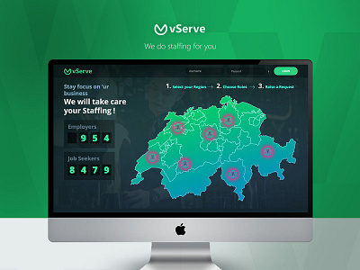 vServe - Staffing solution dashbaord web application design