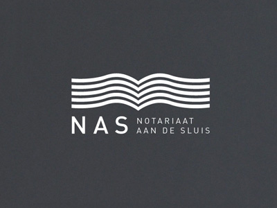 NAS logo logo notary sluice water notaris type typography book