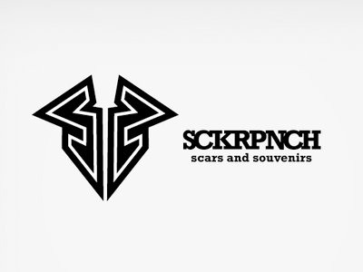 SCKRPNCH - logo black branding graphic design identity logo roller derby sckrpnch