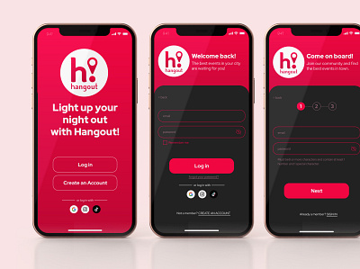 UI Design Challenge #001 | Hangout! app branding design graphic design logo ui ux