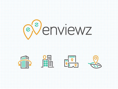 Enviewz Logo + 4some Icon Set affinity designer awesome branding happy n excited icon set identity joy logo love