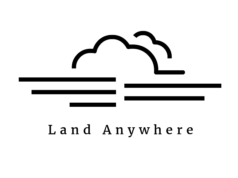 Land Anywhere Logo Build Animation