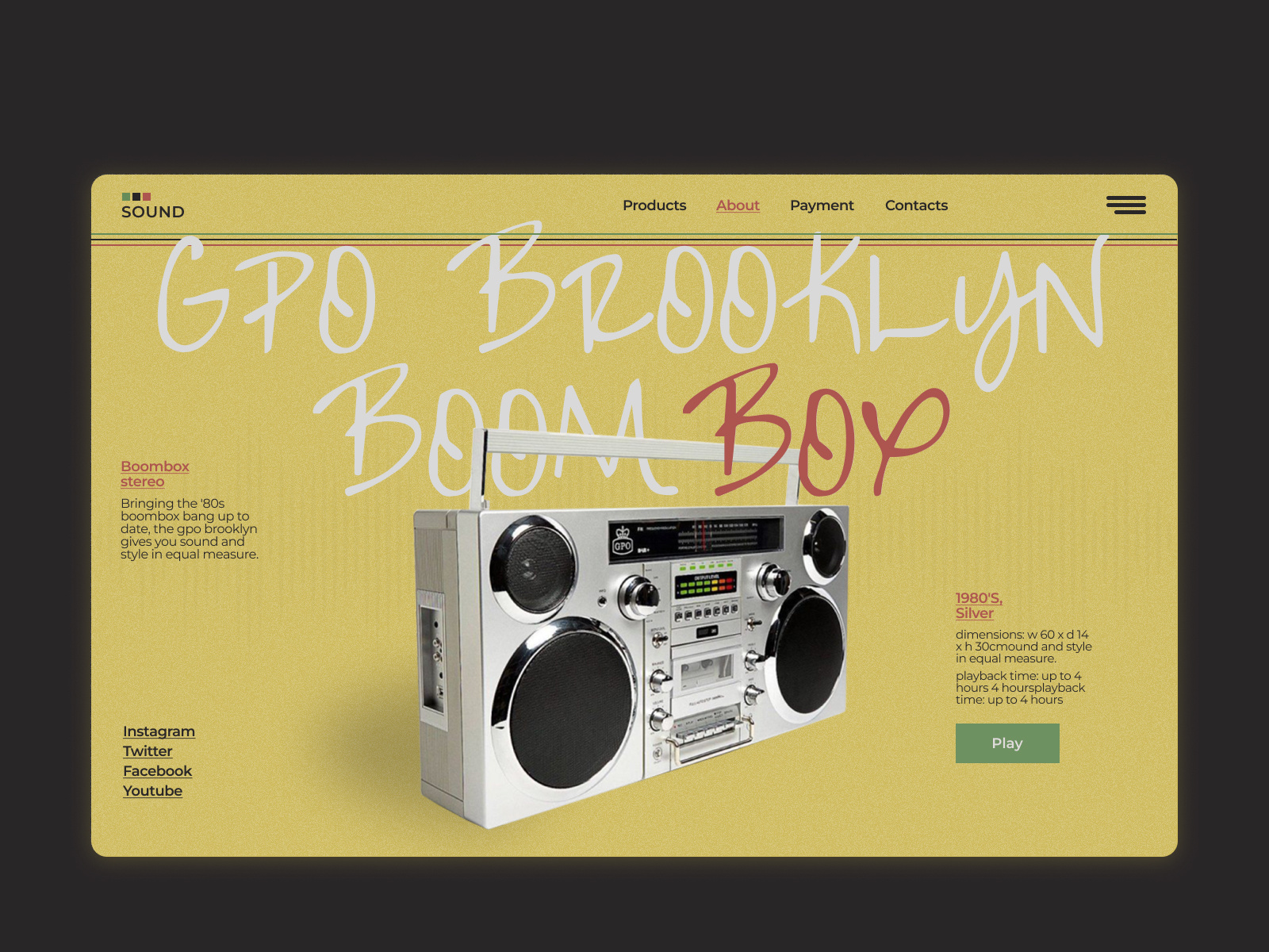 Boombox Store by Ekaterina Ganbina on Dribbble