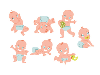 Cute baby character adobe illustrator baby babypink character character design children book illustration cute illustration illustrator kid kidlitart kids illustration picture book postcard taty vovchek vector