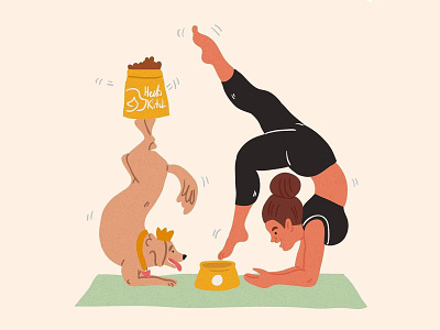 Dog yoga adobe illustrator art character children book illustration cute dog editorial home illustration illustrator lifestyle picture book vector yoga
