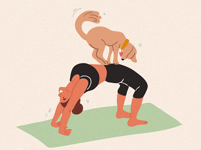 Dog yoga adobe illustrator art blog character children book illustration cute dog editorial home illustration illustrator lifestyle pet picture book sport vector yoga