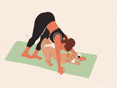 Dog training adobe illustrator art character children book illustration cute dog illustration illustrator picture book sport vector yoga