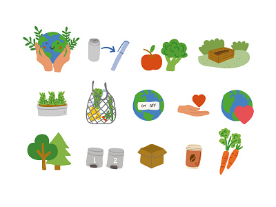 Ecology book icons activity art book branding cute eco ecology graphic design handdrawn icon illustration illustrator nonfiction planet vector