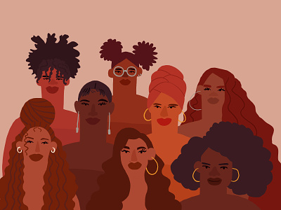 Black Women beauty afro-american black character dark skin feminism girl power illustration illustrator tati illustrations vector woman women