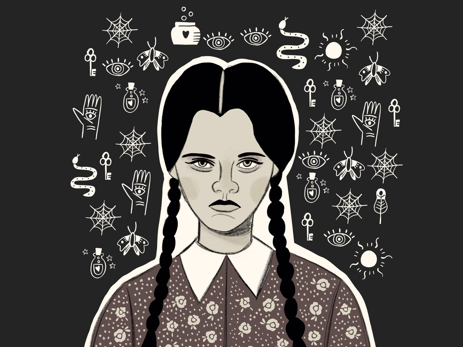 Day 16/30 Addams family by @idrawillustrations on Dribbble