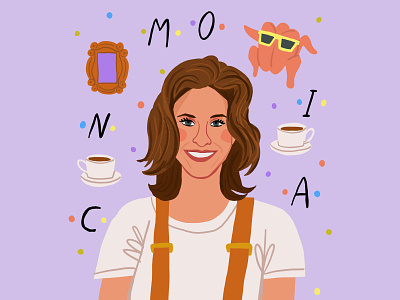 Day 21/30 Monika from Friends series 30 day challenge challenge character cute design friends illustration illustrator monika picture book portrait poster series vector woman