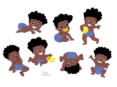 Cute baby activities adobe illustrator baby baby shower boy character character design children book illustration childrens illustration concept cute dark skin doodle illustration illustrator kid kids illustration picture book taty vovchek vector