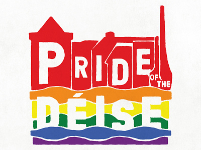 Pride of the Déise Logo branding festival lgbtq logo pride rainbow relief waterford woodblock