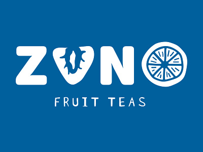 ZUNO Fruit Teas Logo branding fruit hand drawn illustration logo playful tea typography