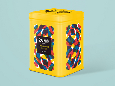 Lemon Sherbert Iced Tea Packaging abstract branding cmyk fruit hand drawn illustration packaging pattern tea