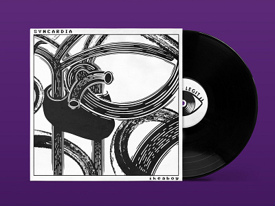 Ikeaboy - Syncardia EP Sleeve album cover anatomical electronica heart illustration monochrome sleeve techno vinyl