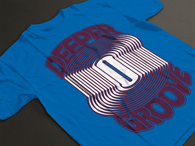 Deeper Groove T-shirt Design - Electric Blue apparel music t shirt vinyl