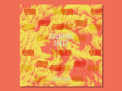Counting Sheep Cover Art Concept album cover cover art digital electronic music ep cover illustration musicexperimental orange sheep yellow