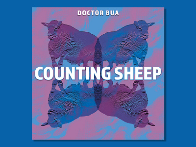 Counting Sheep Cover Art Concept album cover blue cover art digitalmusicexperimental electronic music ep cover illustration pink purple sheep