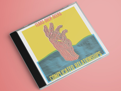 Complicated Relationships Cover Art acoustic album cover cover art drawing hand illustration pink pop punk wave yellowbluecddigitalmusic