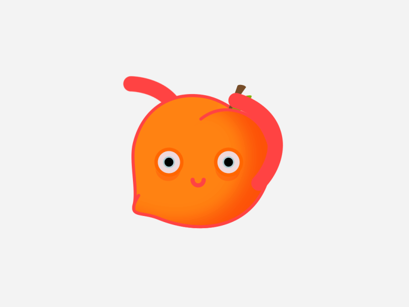 Peach Woo Woo 15minmograph 2d animation animation cute dancing peach deeski deeski videos fruit googly eye mograph peach