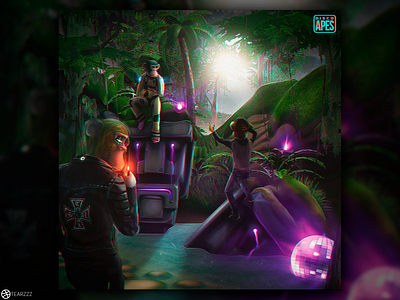 "Disco-Jungle" NFT Collection's poster 3d art design graphic design nft nft art photo art photo manipulation photoshop poster